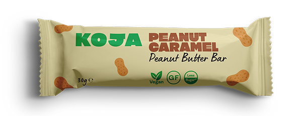 koja health peanut caramel peanut butter bar vegan gluten free less sugar
