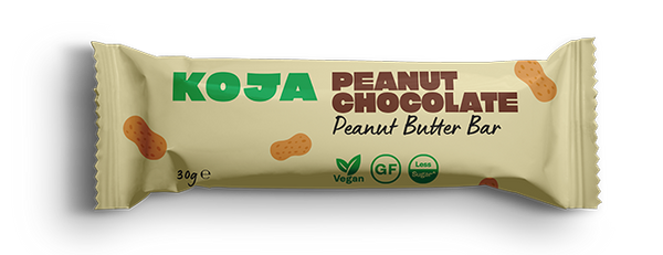 koja health peanut chocolate peanut butter bar vegan gluten free less sugar