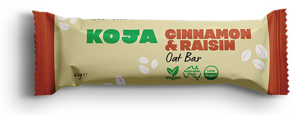 koja health cinnamon and raisin oat bar vegan Australian made less sugar