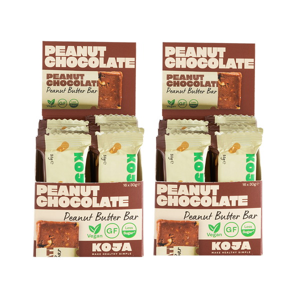 KOJA Peanut Butter Bars - Buy 2 or More Cartons & Save 15% - Mix and Match