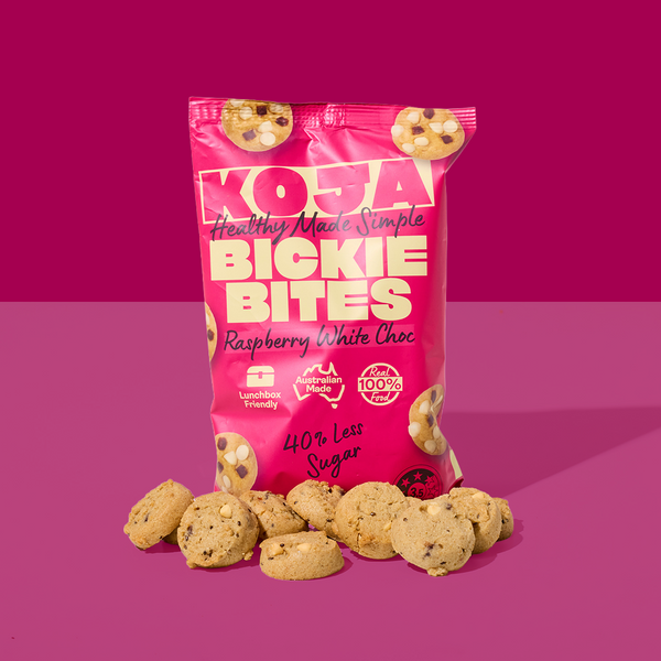 Raspberry White Choc Bickie Bites