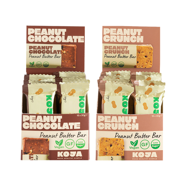 KOJA Peanut Butter Bars - Buy 2 Cartons & Save